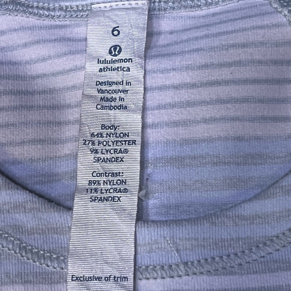 Lululemon Athletica Light Blue and Pink Pastel Striped Shirt - Picture 8 of 9